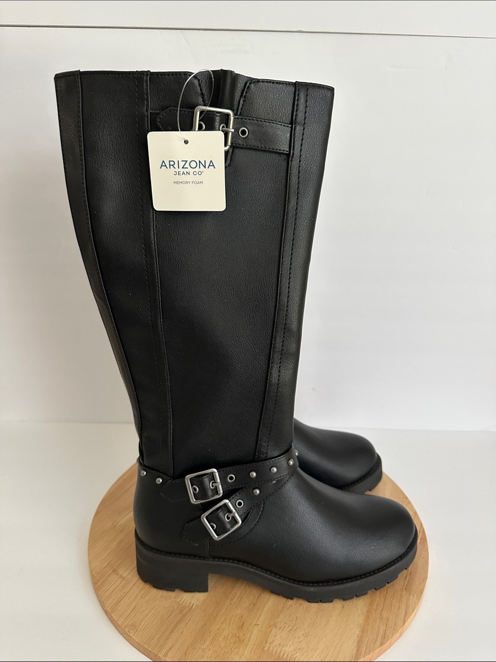 Arizona Jean Co Womens Tracy Block Heel Motorcycle Boots - Picture 2 of 6